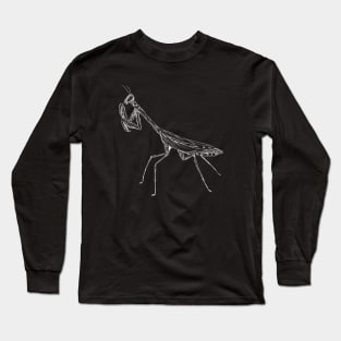 white praying mantis front Long Sleeve T-Shirt